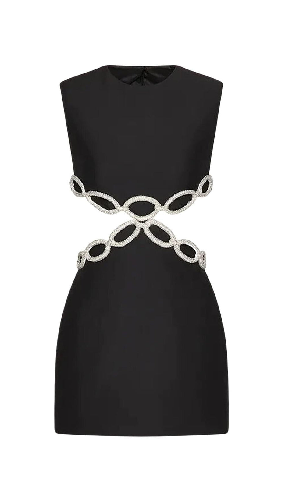 CRYSTAL EMBROIDERED SHORT BANDAGE DRESS