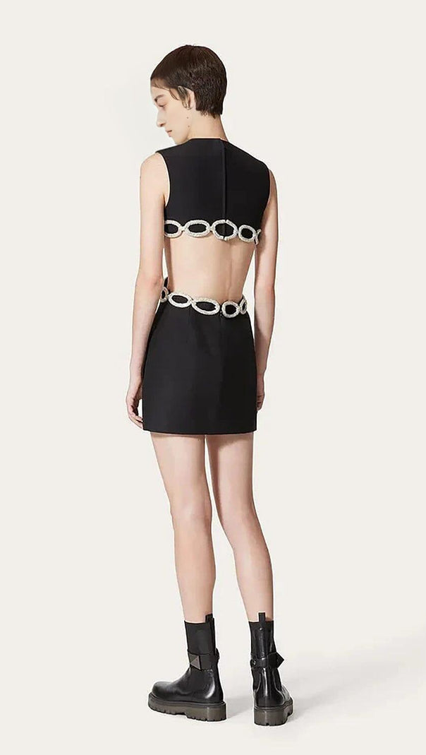 AIIZIE CRYSTAL EMBROIDERED SHORT BANDAGE DRESS - product image