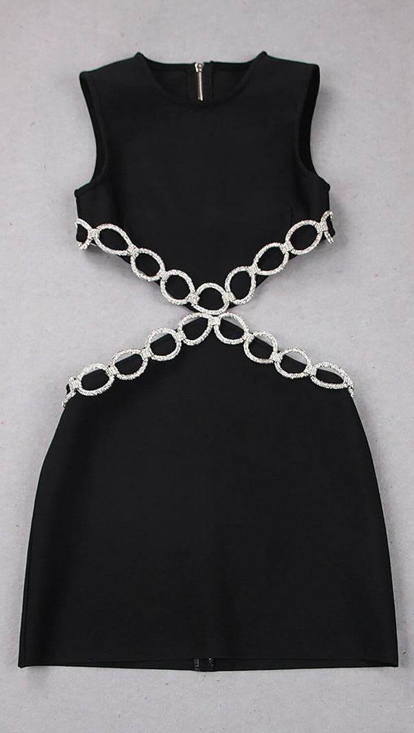 AIIZIE CRYSTAL EMBROIDERED SHORT BANDAGE DRESS - product image