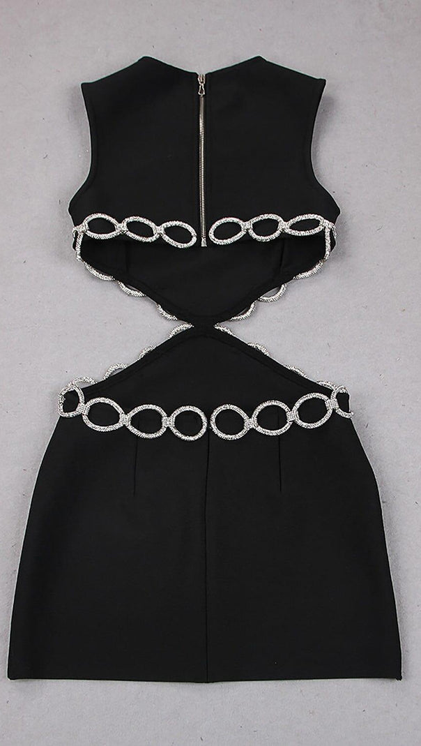 AIIZIE CRYSTAL EMBROIDERED SHORT BANDAGE DRESS - product image