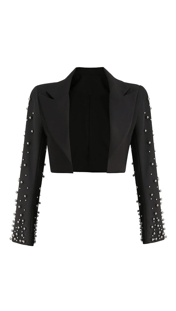 AIIZIE BEADED SPIRAL BLAZER IN BLACK - product image