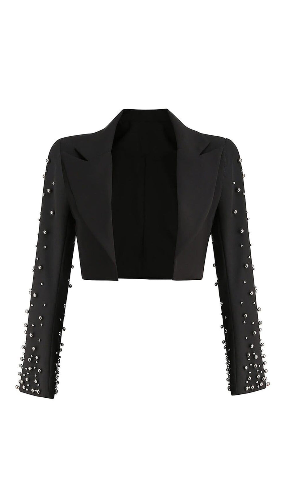 BEADED SPIRAL BLAZER IN BLACK