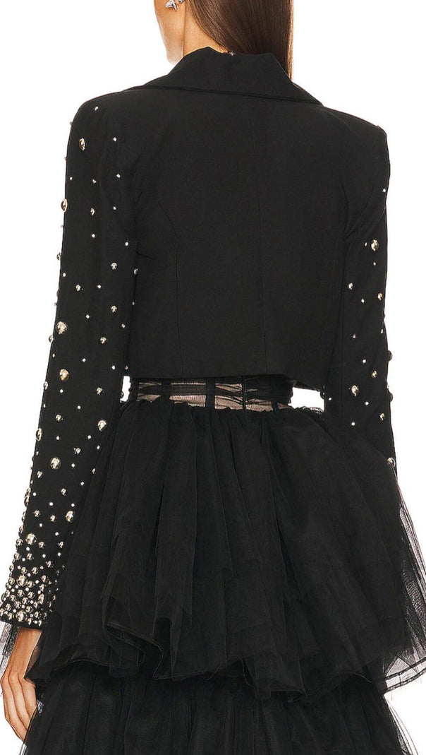 AIIZIE BEADED SPIRAL BLAZER IN BLACK - product image