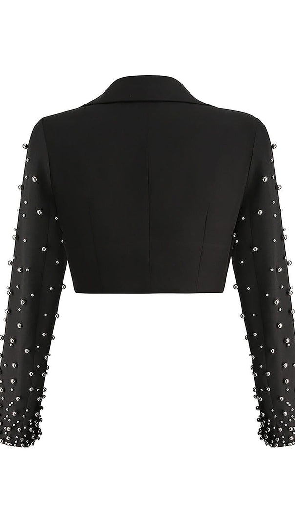 AIIZIE BEADED SPIRAL BLAZER IN BLACK - product image