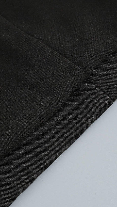 BEADED SPIRAL BLAZER IN BLACK