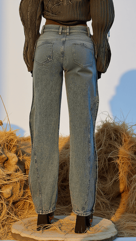 ELEANORE WAVE DENIM PANTS