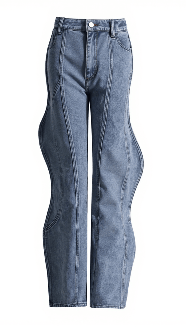 AIIZIE ELEANORE WAVE DENIM PANTS - product image