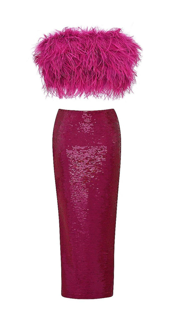 AIIZIE HOT PINT SEQUIN TWO PIECE SET MAXI DRESS - product image