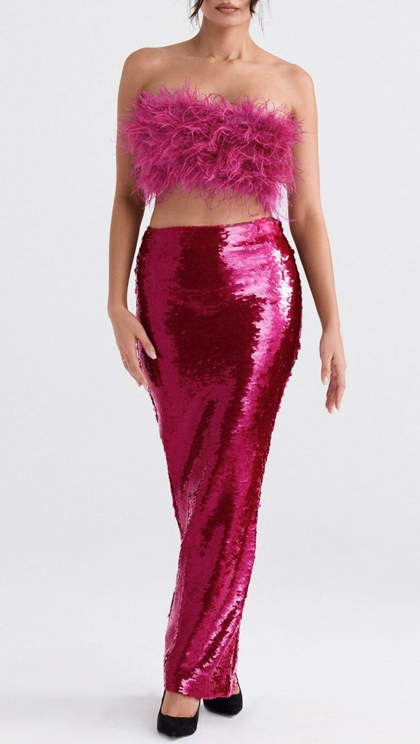 AIIZIE HOT PINT SEQUIN TWO PIECE SET MAXI DRESS - product image