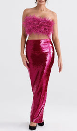 HOT PINT SEQUIN TWO PIECE SET MAXI DRESS