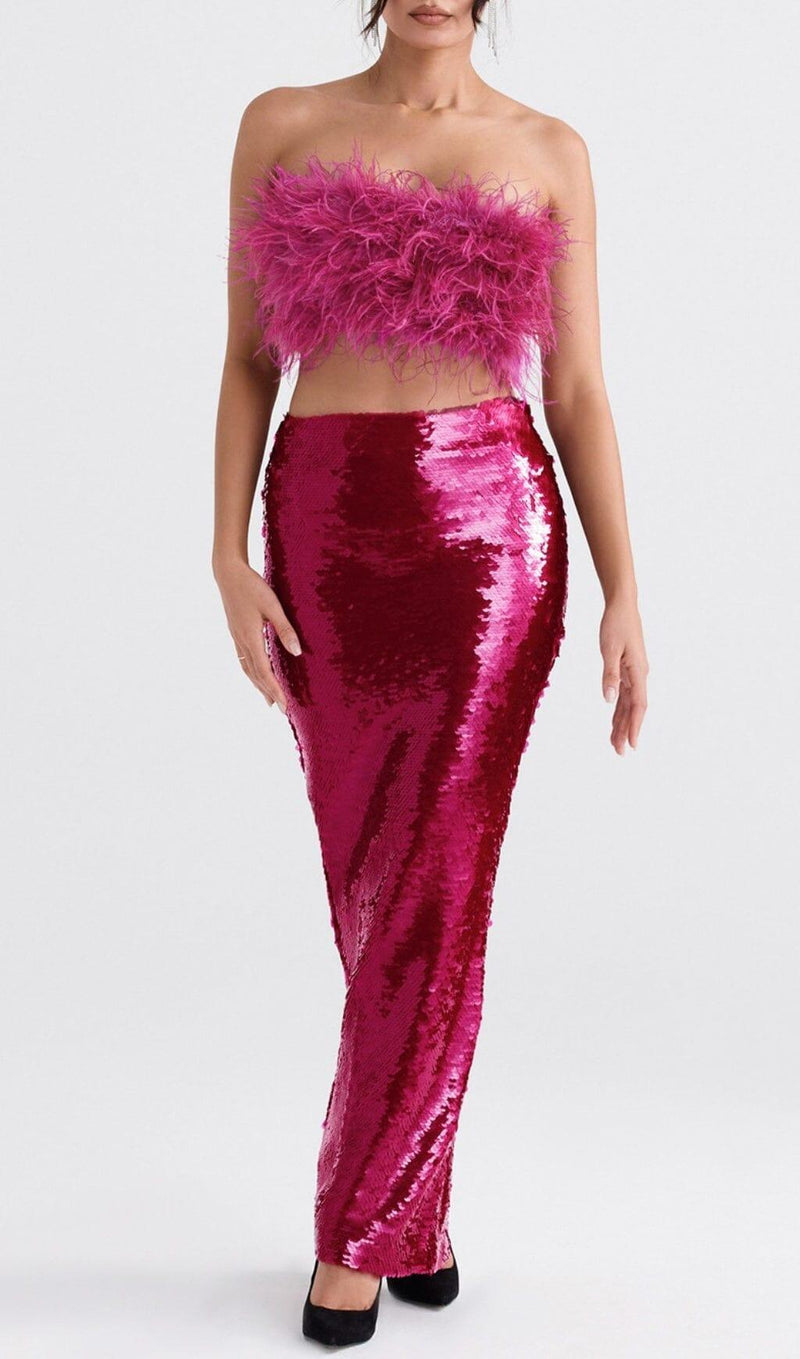 HOT PINT SEQUIN TWO PIECE SET MAXI DRESS