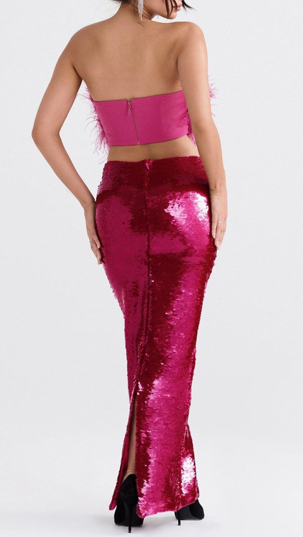 AIIZIE HOT PINT SEQUIN TWO PIECE SET MAXI DRESS - product image