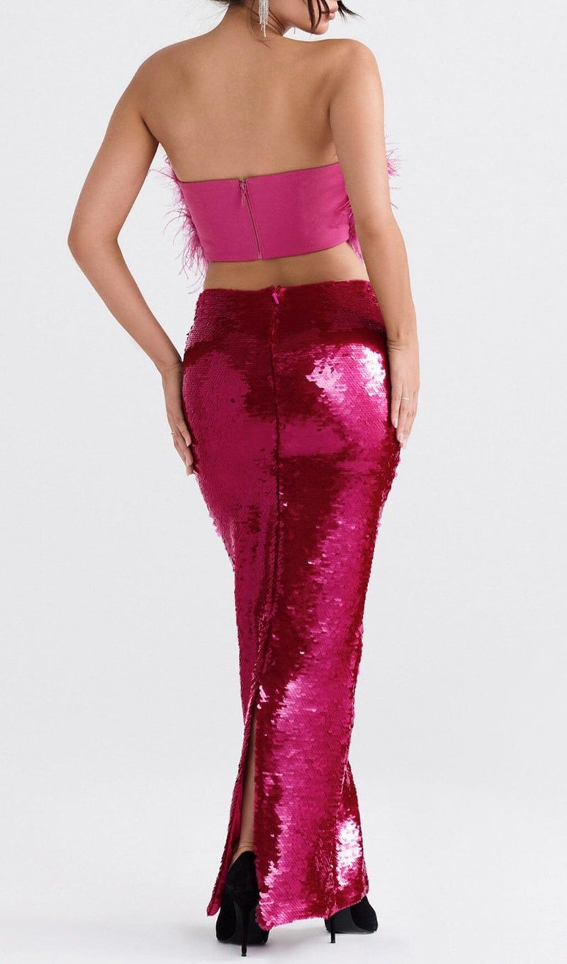 HOT PINT SEQUIN TWO PIECE SET MAXI DRESS