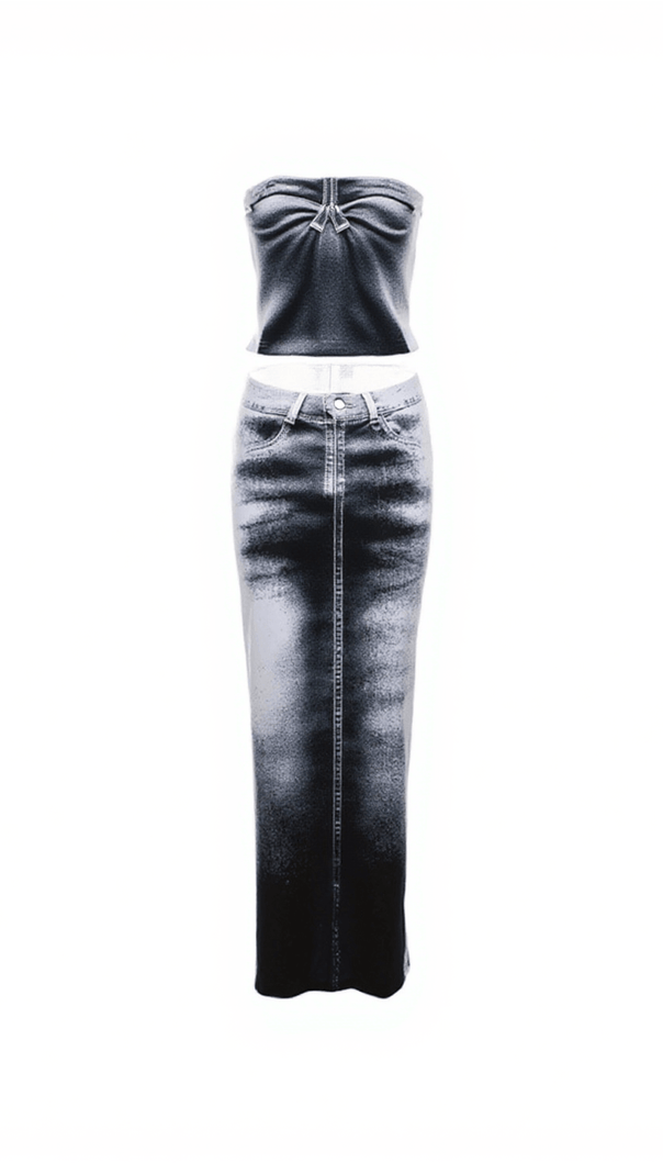 AIIZIE ANONA TIE DYE DENIM SKIRT SET - product image