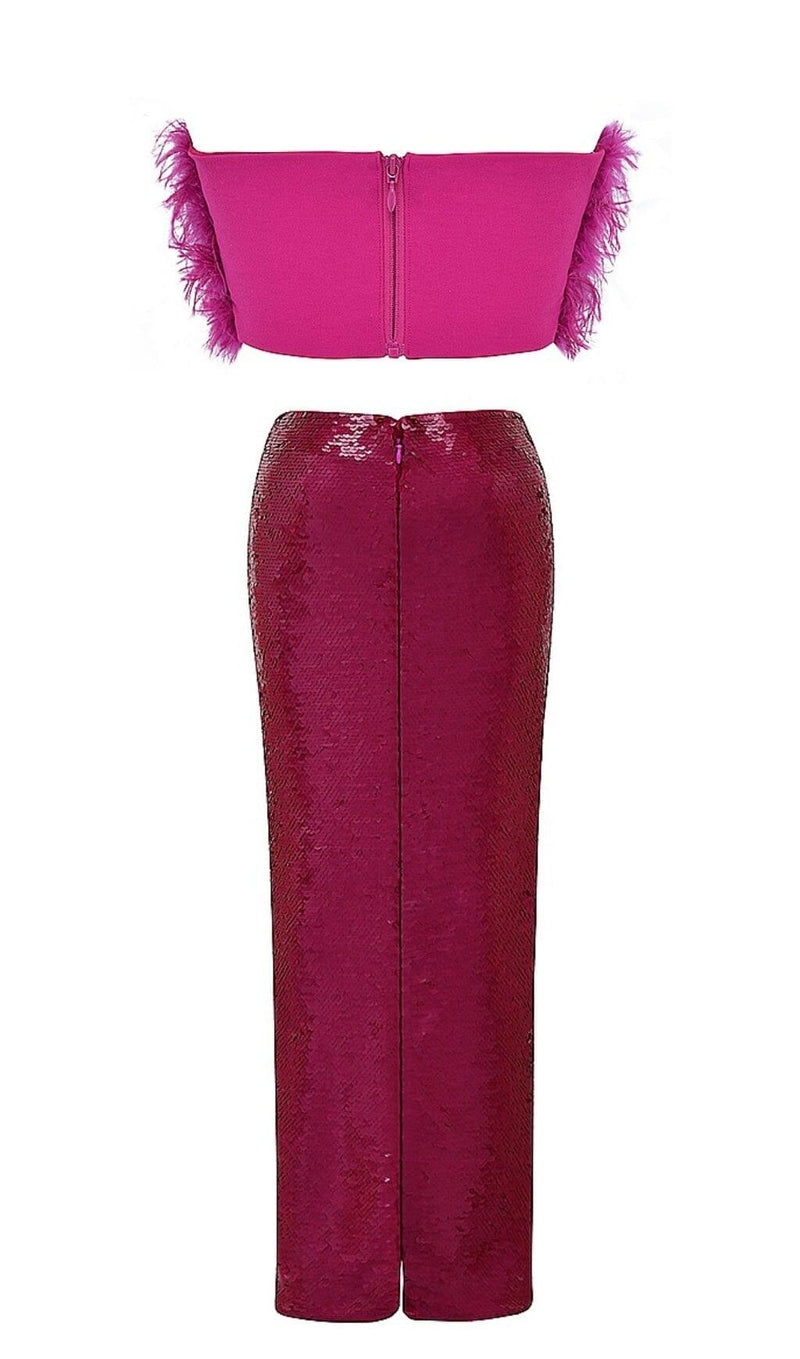 HOT PINT SEQUIN TWO PIECE SET MAXI DRESS