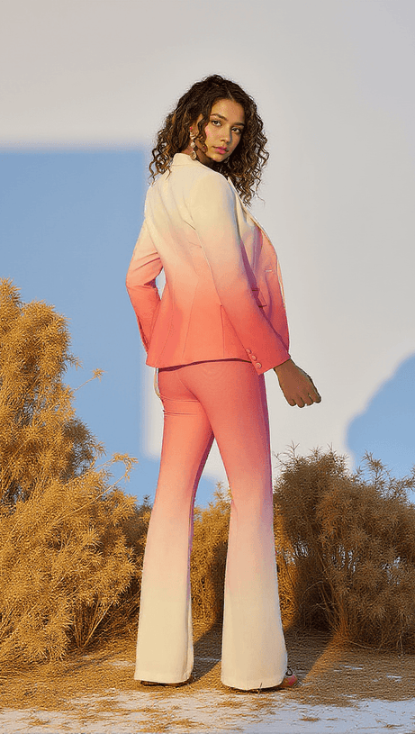 GIA OMBRE BLAZER SET IN RED