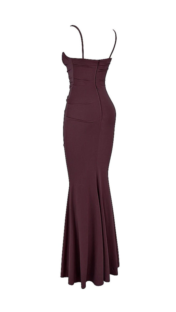 Dark Cherry Corset Maxi Dress
