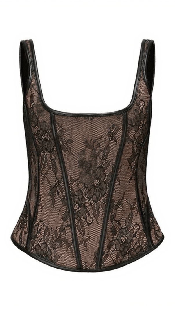 AIIZIE LIDO FLORAL LACE PATCHWORK TOP - product image