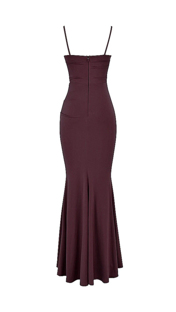 Dark Cherry Corset Maxi Dress