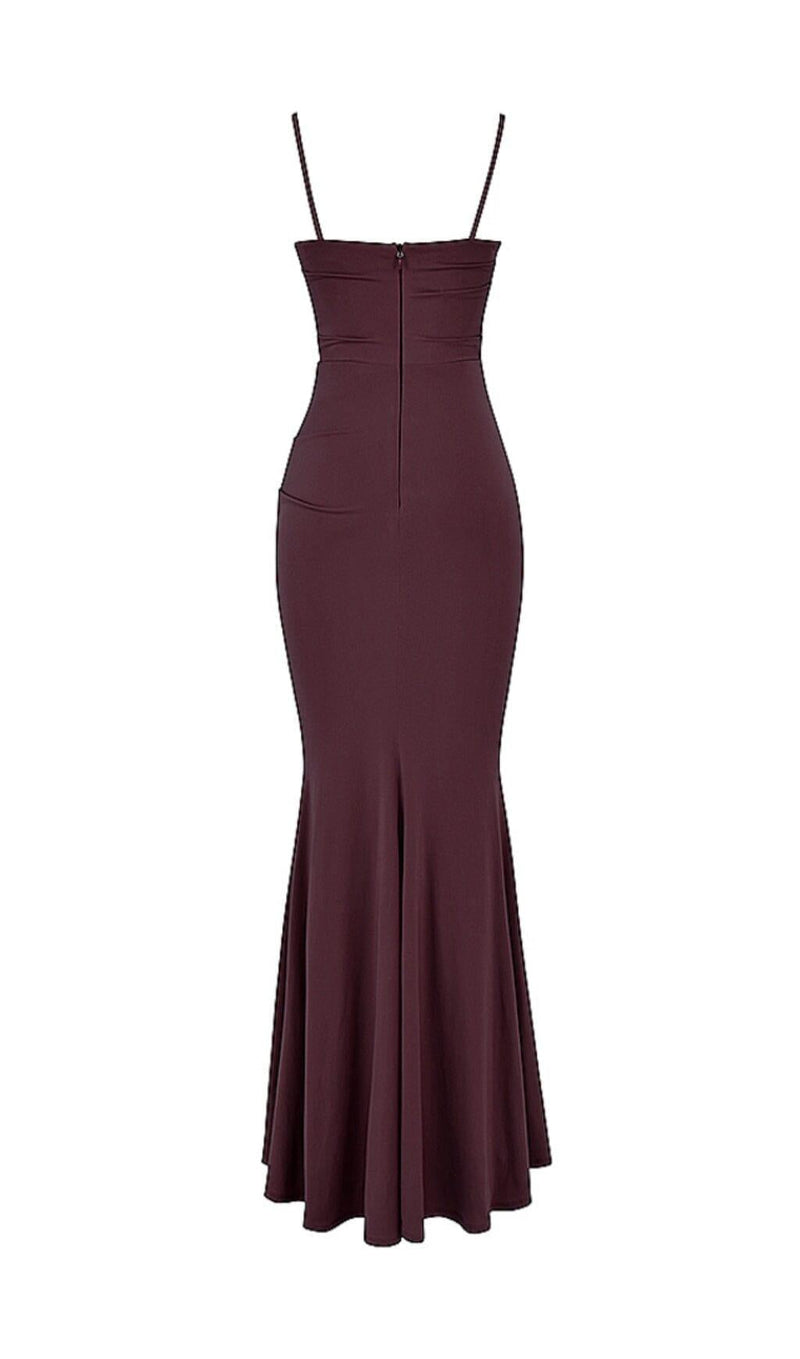 DARK CHERRY CORSET MAXI DRESS