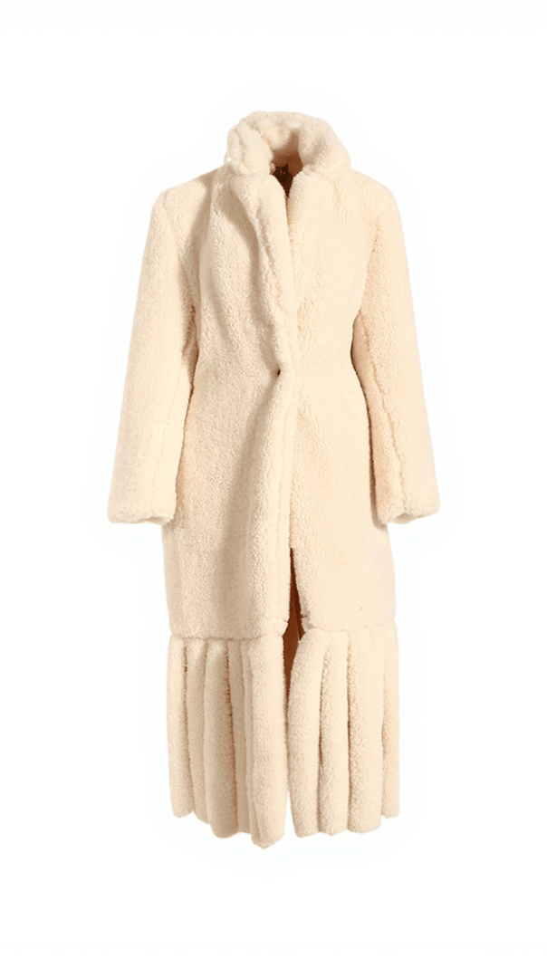 AIIZIE LUNET FAUX FUR FRINGE LAPEL COAT - product image