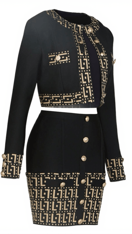 Sade – Bedrucktes Bandage-Set mit Knöpfen