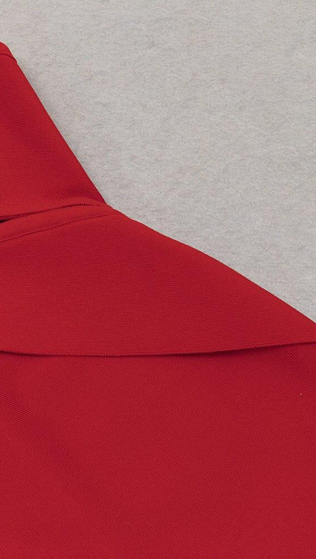 BANDAGE CUTOUT MIDI DRESS IN RED