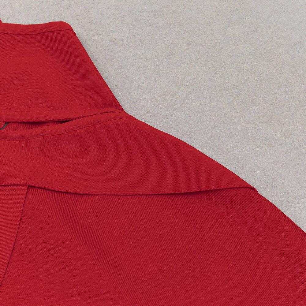AIIZIE BANDAGE CUTOUT MIDI DRESS IN RED - product image