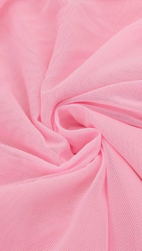 Mesh-Korsett-Midikleid in Pink