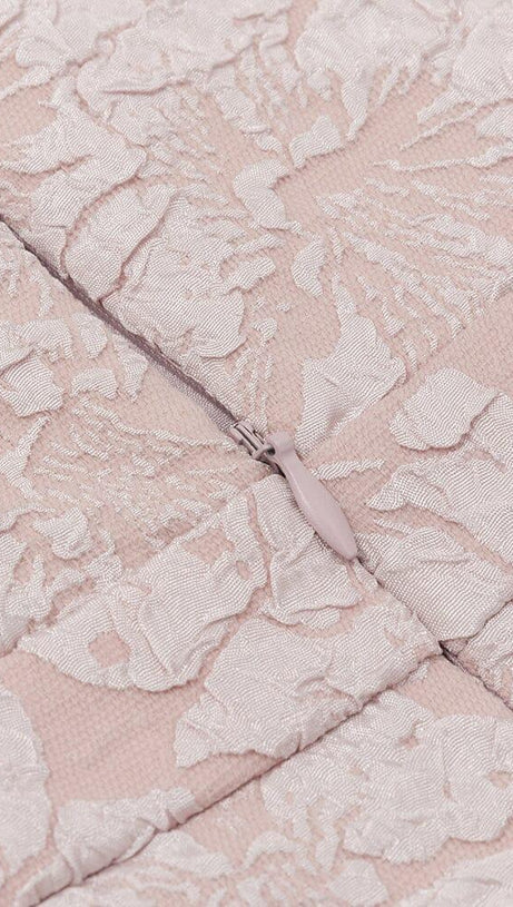 PUFF SLEEVE SPLIT MIDI DRESS IN PINK