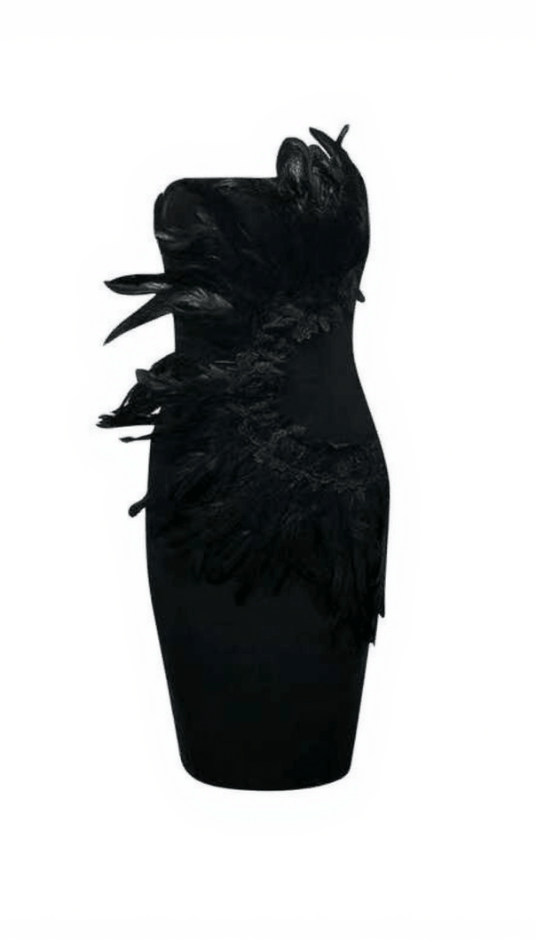 AIIZIE PAISLEE FEATHER BANDAGE MINI DRESS - product image