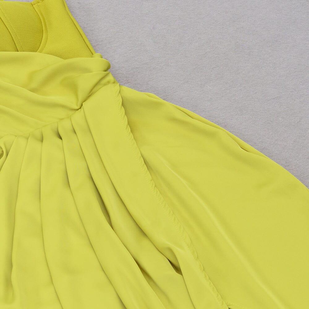AIIZIE ONE SHOULDER RUCHED MIDI DRESS IN GREEN - product image