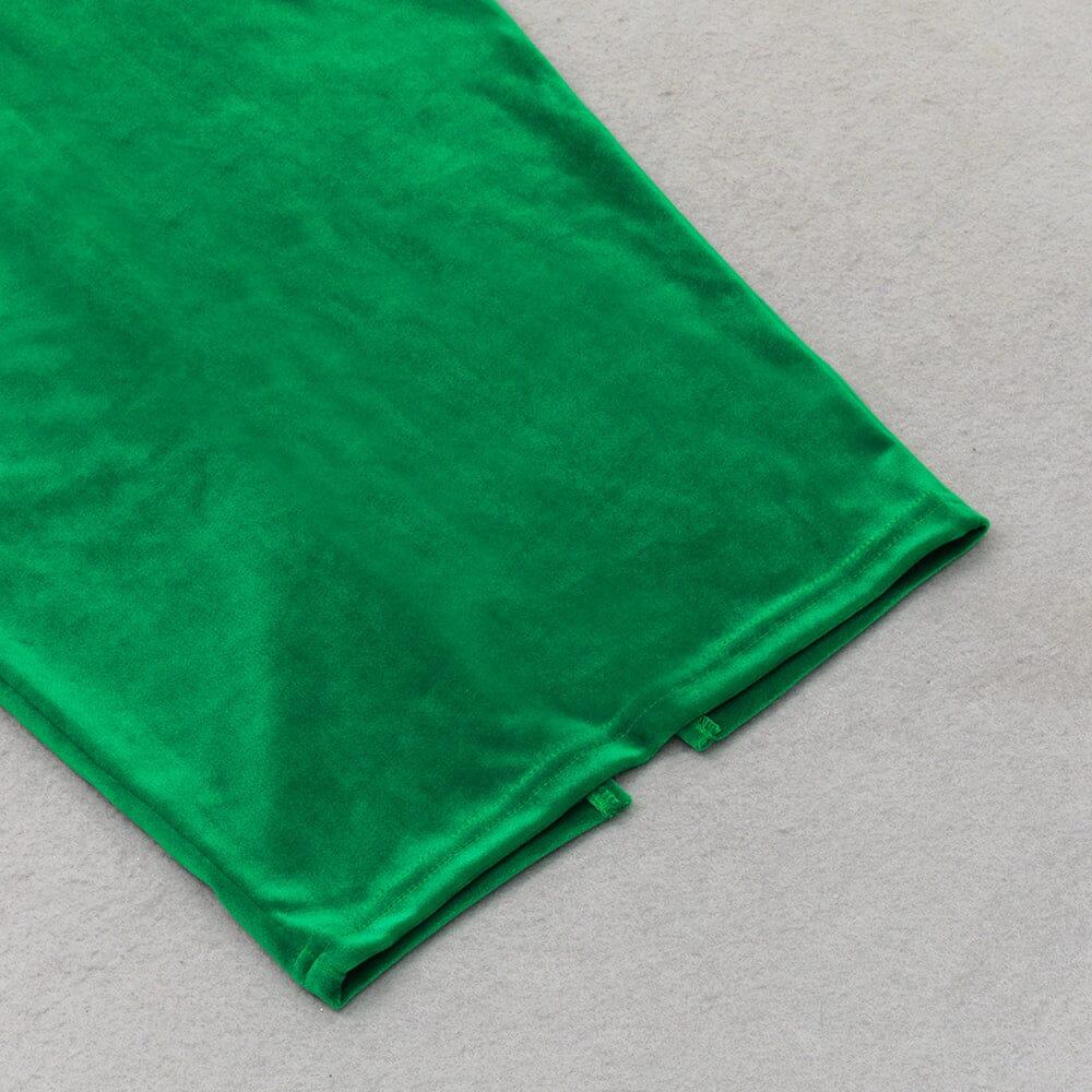 AIIZIE OFF SHOULDER CORSET MIDI DRESS IN GREEN - product image