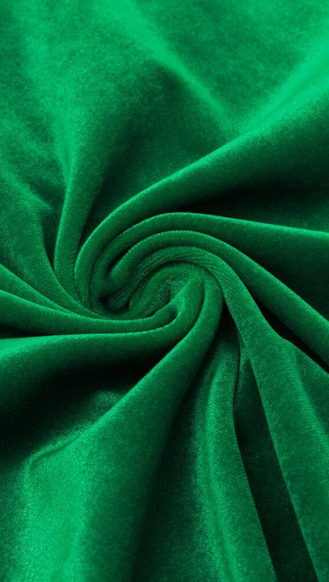 OFF SHOULDER CORSET MIDI DRESS IN GREEN