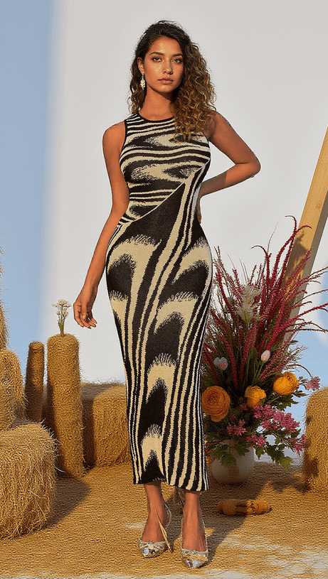 Ärmelloses Strick-Maxikleid Ligeia