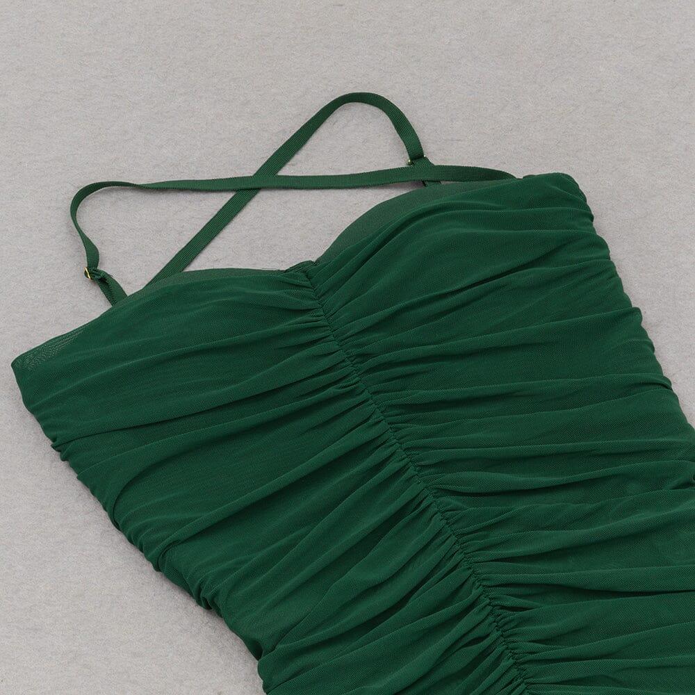 AIIZIE RUCHED MIDI DRESS IN GREEN - product image