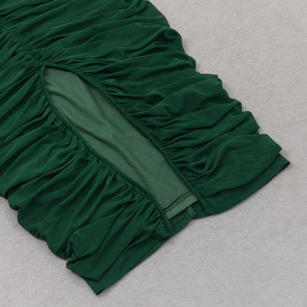 AIIZIE RUCHED MIDI DRESS IN GREEN - product image
