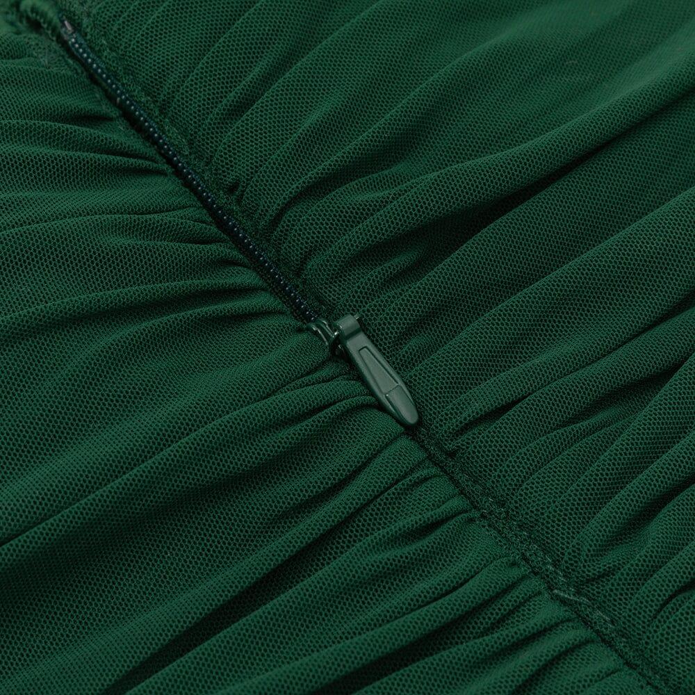 AIIZIE RUCHED MIDI DRESS IN GREEN - product image