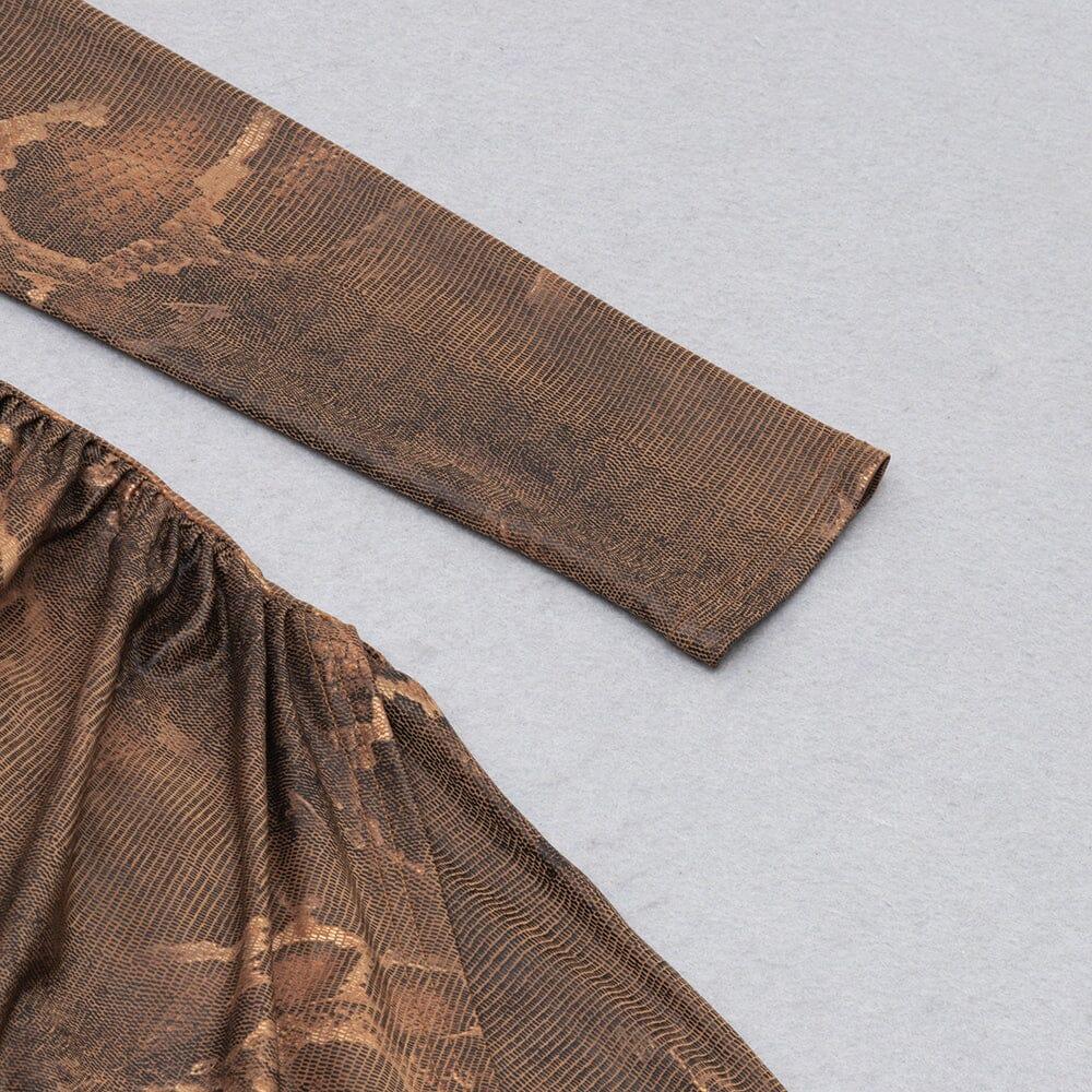 ABITO MIDI LEOPARDATO INCAVO MARRONE