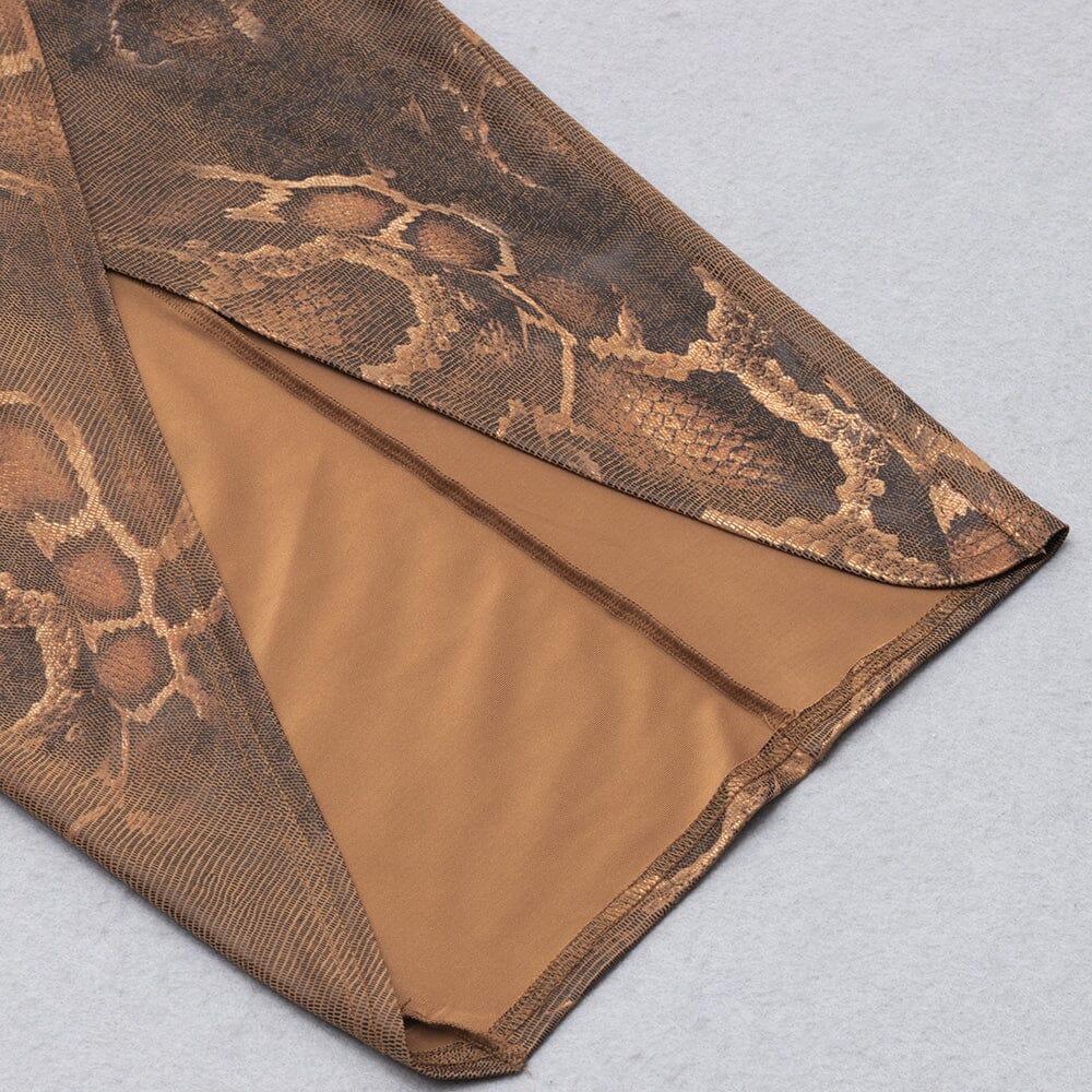 ABITO MIDI LEOPARDATO INCAVO MARRONE