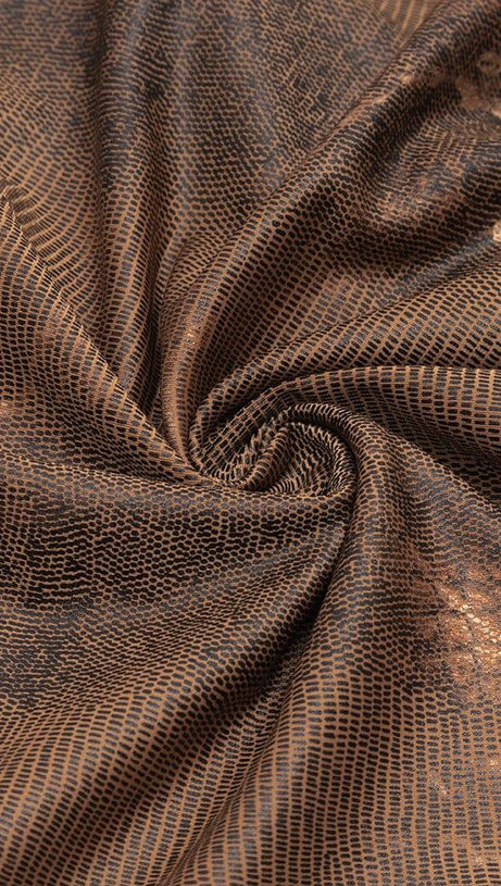 HOLLOW LEOPARD OUT MIDI DRESS IN BROWN