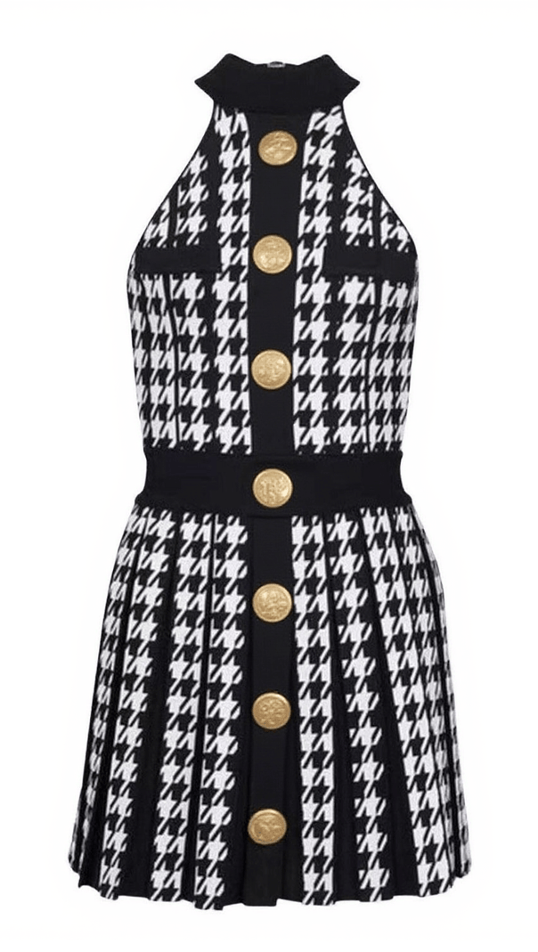 AIIZIE AMADEA HOUNDSTOOTH KNITTED MINI DRESS - product image