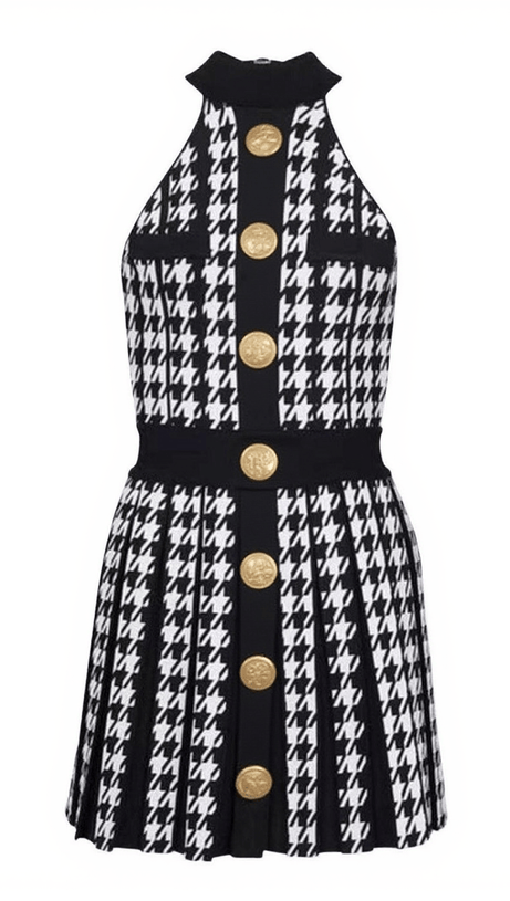 MINI ABITO IN MAGLIA PIED DE POULE AMADEA