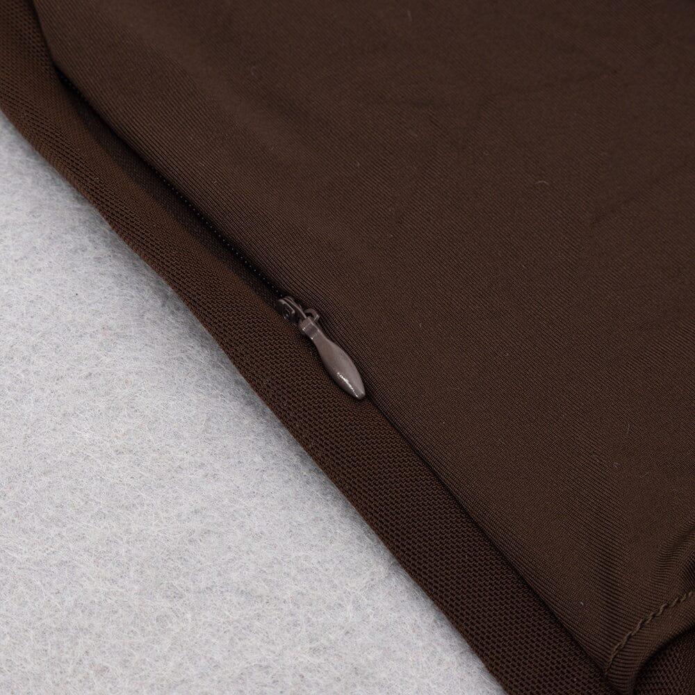 AIIZIE MESH LONG SLEEVE MAXI DRESS IN COFFEE - product image