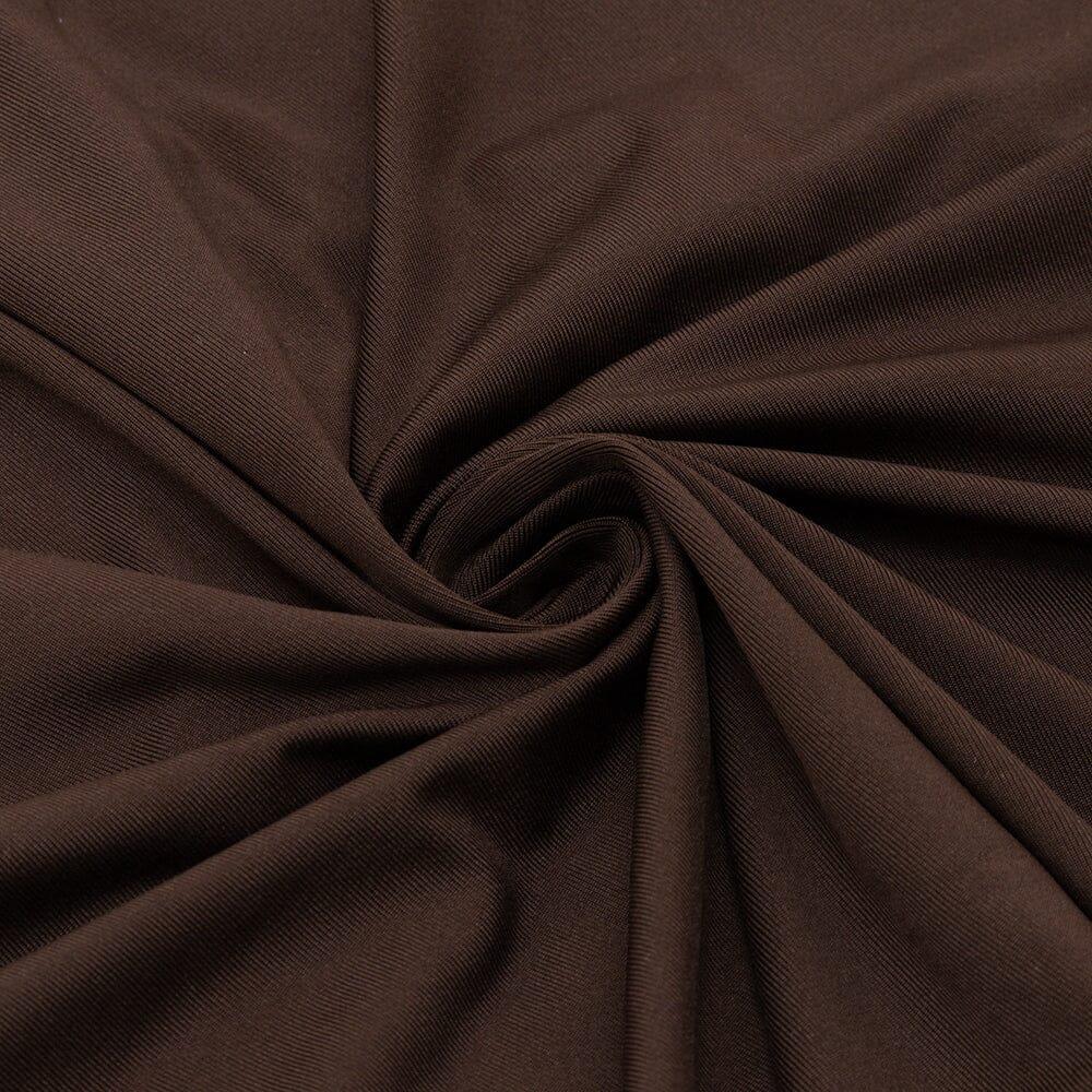 LANGÄRMELIGES MAXIKLEID AUS NETZ IN KAFFEE