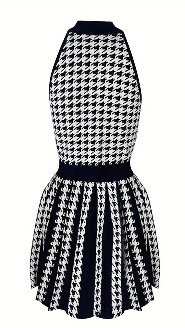 AIIZIE AMADEA HOUNDSTOOTH KNITTED MINI DRESS - product image