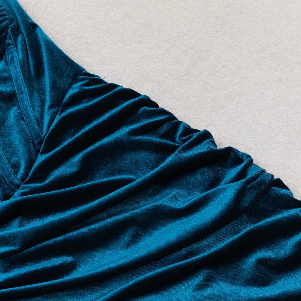 AIIZIE VELVET CORSET MINI DRESS IN BLUE - product image