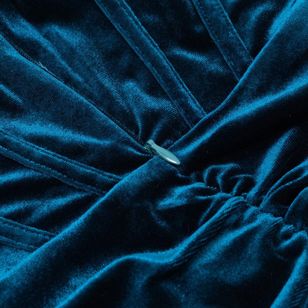 AIIZIE VELVET CORSET MINI DRESS IN BLUE - product image
