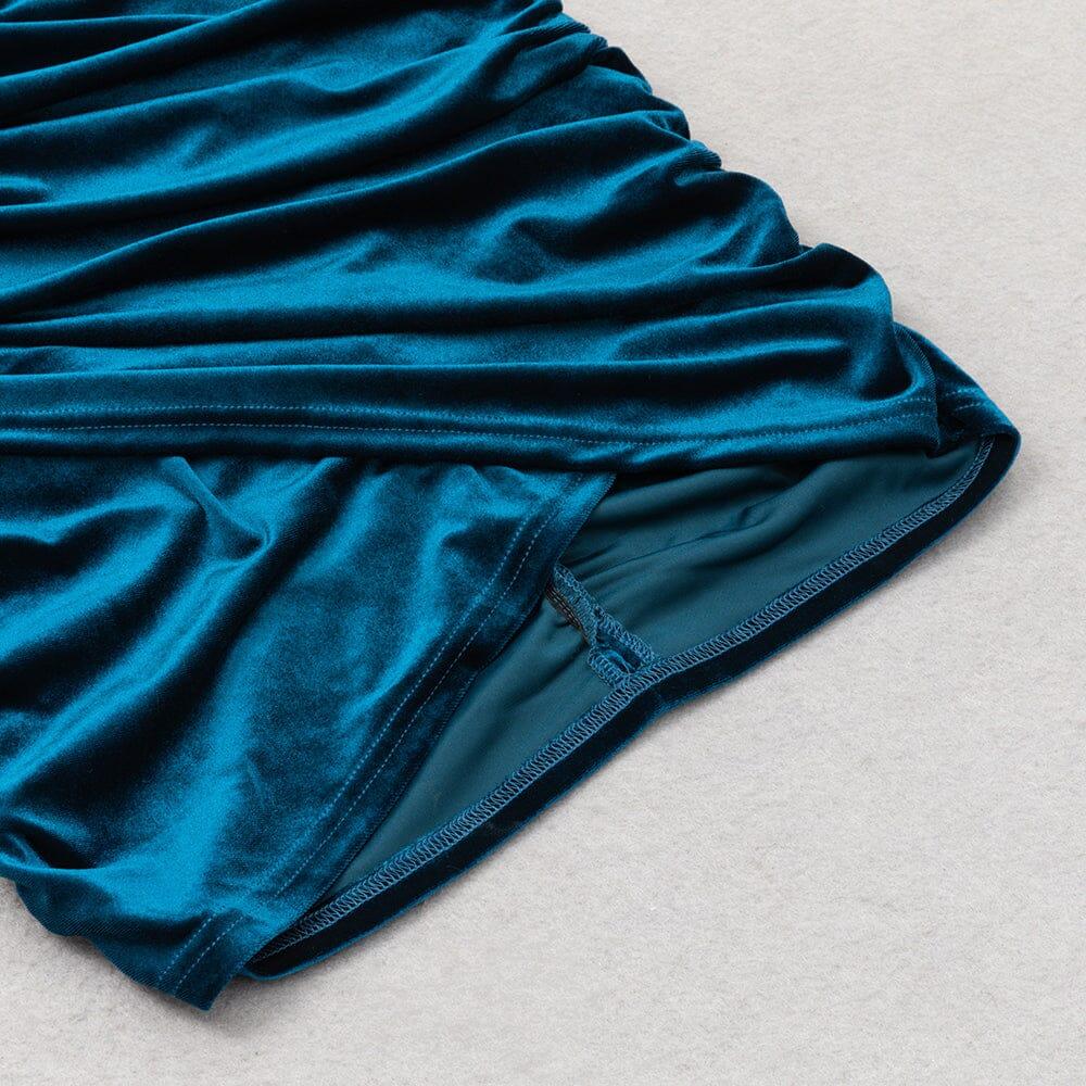 AIIZIE VELVET CORSET MINI DRESS IN BLUE - product image