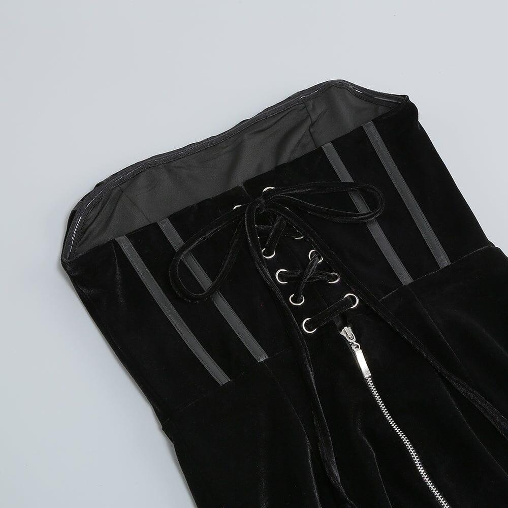 MINIABITO CON CORSETTO DI PIUME NERO
